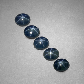 캐럿 천연 블루 스타 사파이어 보석, 타원형 컷, 5.2×4.3 mm, 투명한