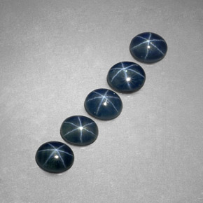 캐럿 천연 블루 스타 사파이어 보석, 타원형 컷, 5.2×4.3 mm, 투명한