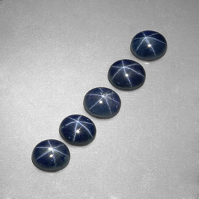 캐럿 천연 블루 스타 사파이어 보석, 타원형 컷, 5.2×4.3 mm, 투명한