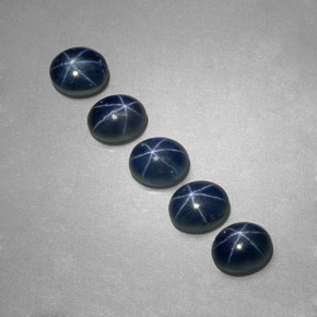캐럿 천연 블루 스타 사파이어 보석, 타원형 컷, 5.3×4.2 mm, 투명한