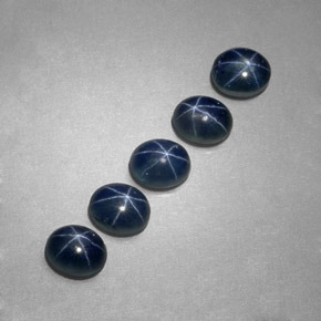 캐럿 천연 블루 스타 사파이어 보석, 타원형 컷, 5.3×4.2 mm, 투명한