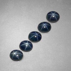 캐럿 천연 블루 스타 사파이어 보석, 타원형 컷, 5.2×4.3 mm, 투명한