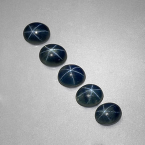 캐럿 천연 블루 스타 사파이어 보석, 타원형 컷, 5.2×4.2 mm, 투명한