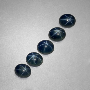 캐럿 천연 블루 스타 사파이어 보석, 타원형 컷, 5.2×4.2 mm, 투명한