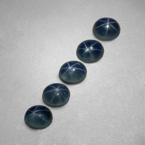 캐럿 천연 블루 스타 사파이어 보석, 타원형 컷, 5.3×4.2 mm, 투명한