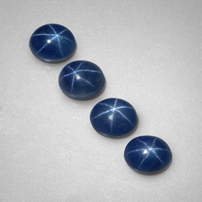 캐럿 천연 블루 스타 사파이어 보석, 투명한, 5.2×4.2 mm, 투명/반투명