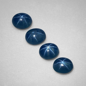 캐럿 천연 블루 스타 사파이어 보석, 투명한, 5.2×4.2 mm, 투명/반투명