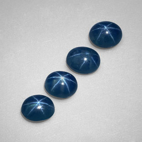 캐럿 천연 블루 스타 사파이어 보석, 투명한, 5.2×4.2 mm, 투명/반투명