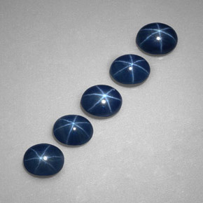 캐럿 천연 블루 스타 사파이어 보석, 투명한, 5.2×4.1 mm, 투명/반투명