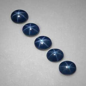 캐럿 천연 블루 스타 사파이어 보석, 투명한, 5.2×4.1 mm, 투명/반투명