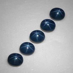 캐럿 천연 블루 스타 사파이어 보석, 투명한, 5.3×4.3 mm, 투명/반투명