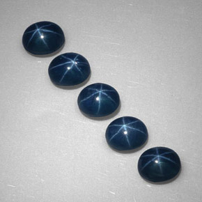 캐럿 천연 블루 스타 사파이어 보석, 투명한, 5.3×4.3 mm, 투명/반투명