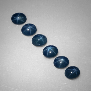 캐럿 천연 블루 스타 사파이어 보석, 투명한, 5.3×4.2 mm, 투명/반투명