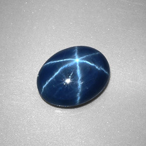 2.34캐럿 천연 블루 스타 사파이어, 타원형 컷, 9.3×7.2 mm, 불투명체