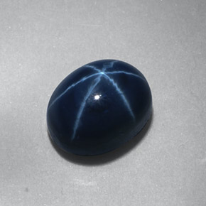 2.23캐럿 천연 블루 스타 사파이어, 타원형 컷, 7.2×5.7 mm, 불투명체