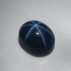 2.23캐럿 천연 블루 스타 사파이어, 타원형 컷, 7.2×5.7 mm, 불투명체