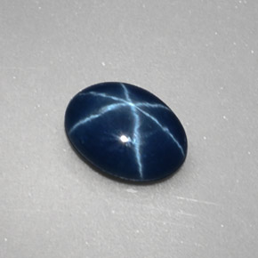 1.04캐럿 천연 블루 스타 사파이어, 타원형 컷, 7.2×5.3 mm, 불투명체