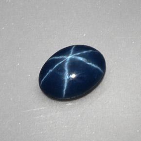 1.04캐럿 천연 블루 스타 사파이어, 타원형 컷, 7.2×5.3 mm, 불투명체