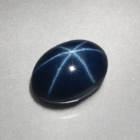 3.17캐럿 천연 블루 스타 사파이어, 타원형 컷, 8.5×6.1 mm, 불투명체