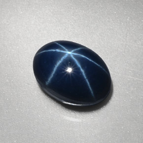3.17캐럿 천연 블루 스타 사파이어, 타원형 컷, 8.5×6.1 mm, 불투명체