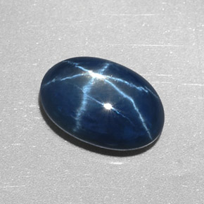 2.55캐럿 천연 블루 스타 사파이어, 타원형 컷, 9.5×6.5 mm, 불투명체