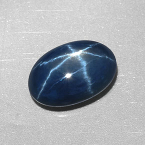 2.55캐럿 천연 블루 스타 사파이어, 타원형 컷, 9.5×6.5 mm, 불투명체