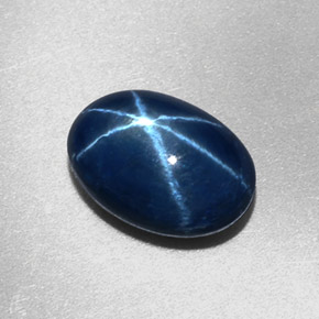 2.27캐럿 천연 블루 스타 사파이어, 타원형 컷, 8.8×6.2 mm, 불투명체