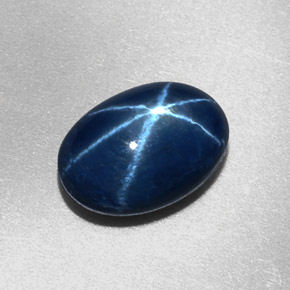 2.27캐럿 천연 블루 스타 사파이어, 타원형 컷, 8.8×6.2 mm, 불투명체