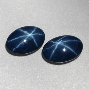 캐럿 천연 블루 스타 사파이어 보석, 타원형 컷, 9×6.2 mm, 불투명체