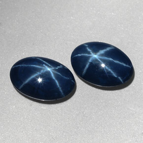 캐럿 천연 블루 스타 사파이어 보석, 타원형 컷, 9×6.2 mm, 불투명체