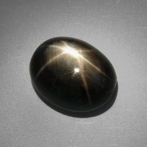 9.85캐럿 천연 검정색 스타 사파이어, 타원형 컷, 12.7×10 mm, 불투명체