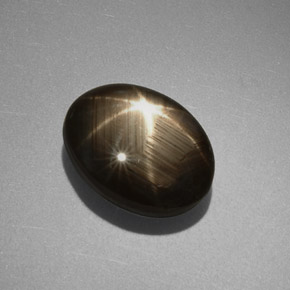 6.35캐럿 천연 검정색 스타 사파이어, 타원형 컷, 11.3×8.6 mm, 불투명체
