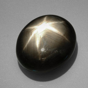 39.38캐럿 천연 검정색 스타 사파이어, 타원형 컷, 19.6×16.7 mm, 불투명체