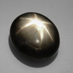 39.38캐럿 천연 검정색 스타 사파이어, 타원형 컷, 19.6×16.7 mm, 불투명체