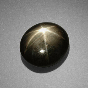 9.85캐럿 천연 검정색 스타 사파이어, 타원형 컷, 13×11.5 mm, 불투명체