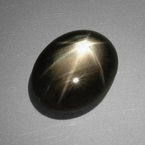 11.40캐럿 천연 검정색 스타 사파이어, 타원형 컷, 15×11.6 mm, 불투명체