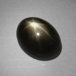7.55캐럿 천연 검정색 스타 사파이어, 타원형 컷, 11.6×8.6 mm, 불투명체