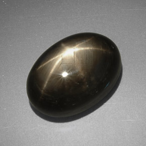 7.78캐럿 천연 검정색 스타 사파이어, 타원형 컷, 12.8×8.8 mm, 불투명체