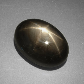 7.78캐럿 천연 검정색 스타 사파이어, 타원형 컷, 12.8×8.8 mm, 불투명체