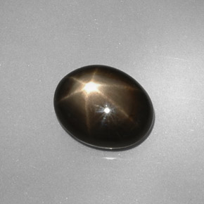 4.38캐럿 천연 검정색 스타 사파이어, 타원형 컷, 10.8×8.6 mm, 불투명체