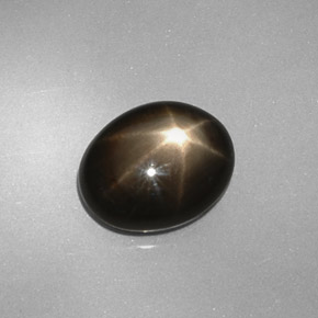 4.38캐럿 천연 검정색 스타 사파이어, 타원형 컷, 10.8×8.6 mm, 불투명체