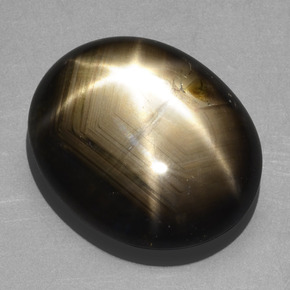 20.32캐럿 천연 검정색 스타 사파이어, 타원형 컷, 19.2×15.9 mm, 불투명체