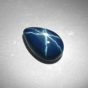 7.22캐럿 천연 블루 스타 사파이어, 배 모양, 13.3×8.6 mm, 불투명체