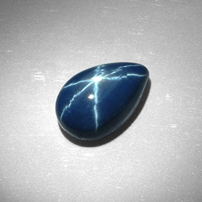 7.22캐럿 천연 블루 스타 사파이어, 배 모양, 13.3×8.6 mm, 불투명체