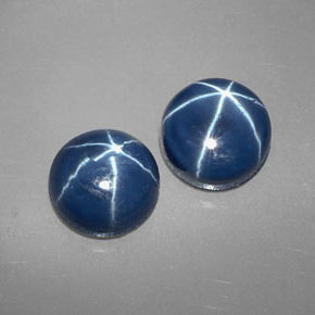 캐럿 천연 파란색 스타 사파이어 보석, 라운드 컷, 불투명체