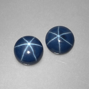 캐럿 천연 블루 스타 사파이어 보석, 라운드 컷, 6.06 mm, 불투명체