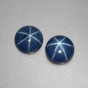 캐럿 천연 블루 스타 사파이어 보석, 라운드 컷, 6.06 mm, 불투명체