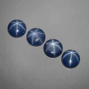 캐럿 천연 블루 스타 사파이어 보석, 라운드 컷, 6.00 mm, 불투명체