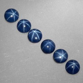 캐럿 천연 파란색 스타 사파이어 보석, 라운드 컷, 불투명체