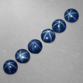 캐럿 천연 파란색 스타 사파이어 보석, 라운드 컷, 불투명체